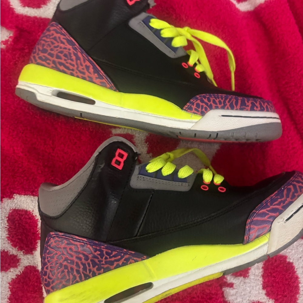 Jordan Kids Sneakers Black and Neon Yellow